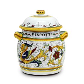 RAFFAELLESCO: Traditional Deruta Biscotti Jar