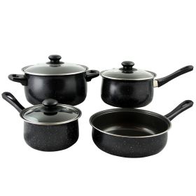 Gibson Home Casselman 7 Piece Cookware Set In Black With Bakelite Handle