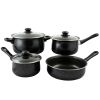 Gibson Home Casselman 7 Piece Cookware Set In Black With Bakelite Handle