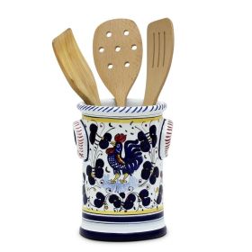 ORVIETO BLUE ROOSTER: Utensil Holder