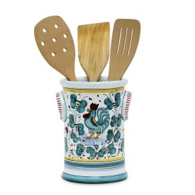 ORVIETO GREEN ROOSTER: Utensil Holder