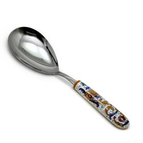 RAFFAELLESCO DELUXE: Ceramic Handle Serving 'Risotto' Spoon Ladle with 18/10 stainless steel cutlery.