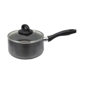 Oster Clairborne 2.5 Quart Aluminum Sauce Pan With Lid In Charcoal Grey