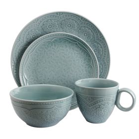 Gibson Elite Alemany 16-piece Dinnerware Set, Aqua