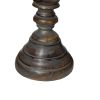 Handmade Pillar Shape Wooden Candle Holder with Flared Top, Brown and Gray, Set of 3