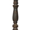 Handmade Pillar Shape Wooden Candle Holder with Flared Top, Brown and Gray, Set of 3