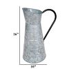 Farmhouse Style Galvanized Metal Jug with Handle, Gray