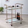 Tiana Contemporary Serving Cart In Champagne Finish