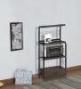 Wood and Metal Kitchen Cart On Casters, Brown and Black