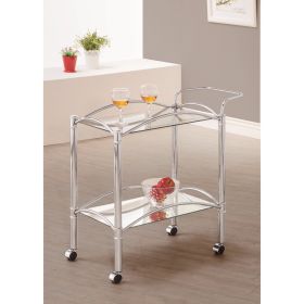 Beautiful Metal Serving Cart, Silver