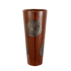 Elegantly Captivated Ceramic Vase, Brown