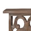 23.5 Inches Wooden Wall Shelf with Scrollwork, Small, Brown