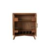 Wooden Small Bar Cabinet with Two Doors and Splayed Legs, Brown