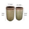 Antique Ceramic Vase with Distressed Details, Set of 2,Green and Brown