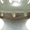 Ceramic Bowl with Scalloped Edges and Wide Base, Green