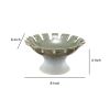 Ceramic Bowl with Scalloped Edges and Wide Base, Green