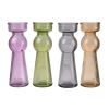 Glass Pillar Tealight Candle Holders, Set of 4, Multicolor