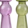 Glass Pillar Tealight Candle Holders, Set of 4, Multicolor