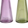 Glass Pillar Tealight Candle Holders, Set of 4, Multicolor