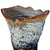 Ceramic Vase with Twisted Body and Irregular Opening, Multicolor