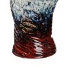 Ceramic Vase with Twisted Body and Irregular Opening, Multicolor