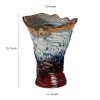 Ceramic Vase with Twisted Body and Irregular Opening, Multicolor