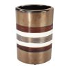 Cylindrical Shape Ceramic Decorative Vase with Bands, Multicolor