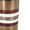 Cylindrical Shape Ceramic Decorative Vase with Bands, Multicolor