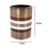 Cylindrical Shape Ceramic Decorative Vase with Bands, Multicolor