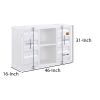 Industrial Metal Server with 2 Door Cabinet and 2 Open Shelves, White