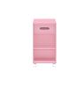 Wooden Storage Cart with 3 Drawers and 2 Open Shelves, Pink