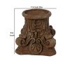 Traditional Style Ceramic Candle Holder with Carvings, Brown