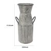 17 Inch Metal Milk Jar Design Accent Flared Banded Top, Gray