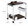 Metal and Wood Serving Cart with Tray and Floating Shelf, Brown and White