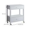 2 Drawer Wooden Kitchen Cart with Casters and 1 Open Shelf, White