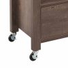 2 Drawer Wooden Kitchen Cart with Casters and 1 Open Shelf, Brown