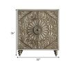 Wine Cabinet with Polyresin Floral Design, Ivory