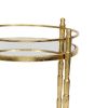 Kai 28 Inch 2 Tier Modern Rolling Bar Cart, Spindle Round Metal Frame, Gold