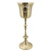 31 Inch Metal Wine Champagne Bucket, Pedestal Base Cooler, Handles, Gold