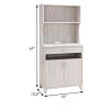 67 Inch Modern Bakers Cabinet, 1 Drawer, 1 Cabinet, 1 Top Shelf, White