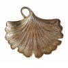 Keva 12 Inch Decorative Bowl, Textured Leaf Design, Aluminum, Modern, Gold