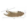 Keva 12 Inch Decorative Bowl, Textured Leaf Design, Aluminum, Modern, Gold