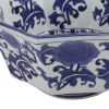 11 Inch Decorative Bowl with Floral Pattern on Blue and White Porcelain