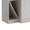 41 Inch Modern 2 Door Wine Cabinet, 3 Shelves, Wine and Glass Racks, White