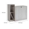 41 Inch Modern 2 Door Wine Cabinet, 3 Shelves, Wine and Glass Racks, White