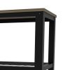 Fin 30 Inch Rolling Kitchen Bar Cart, 2 Mesh Shelves, Black Plated Steel