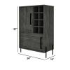 Otis 37 Inch Standing Bar Cabinet, 8 Cubbies, High Grade Smokey Brown