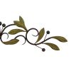 32 Inch Olive Branch Metal Wall Decor, Green And Brown