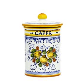 LIMONCINI: Tuscan Canister 'CAFFE' (Coffee) lemon design