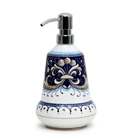 RICCO DERUTA BLUE: Liquid Soap/Lotion Dispenser with Chrome Pump (Medium 20 OZ)